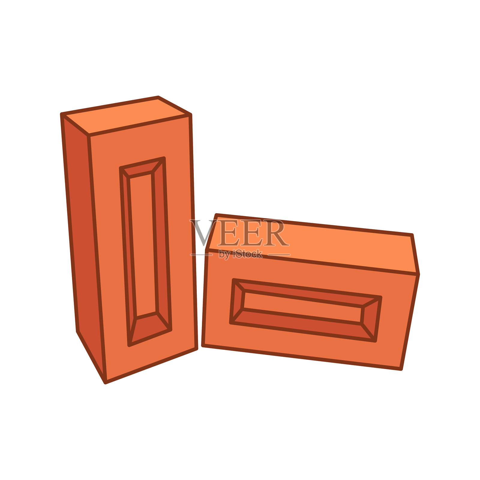 建筑材料砖块插图插画图片素材