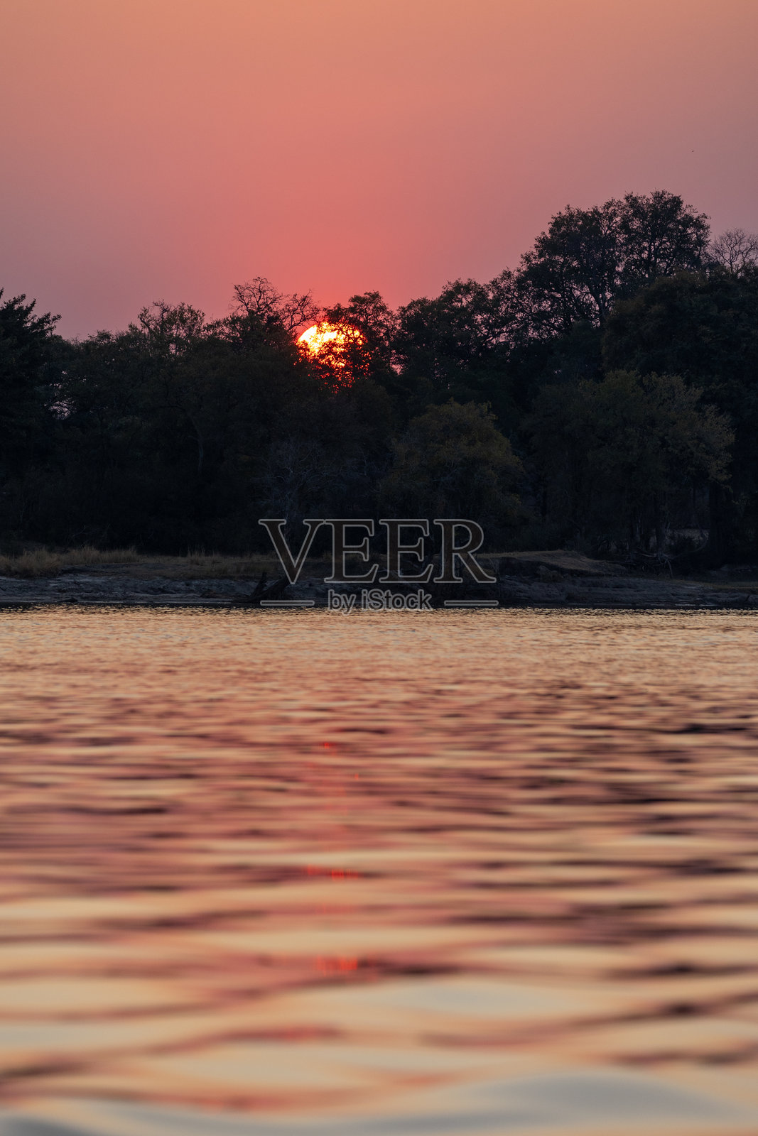 赞比西河日落照片摄影图片