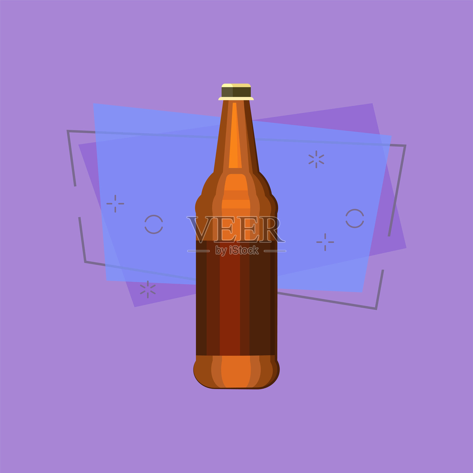 大棕色啤酒瓶插图插画图片素材
