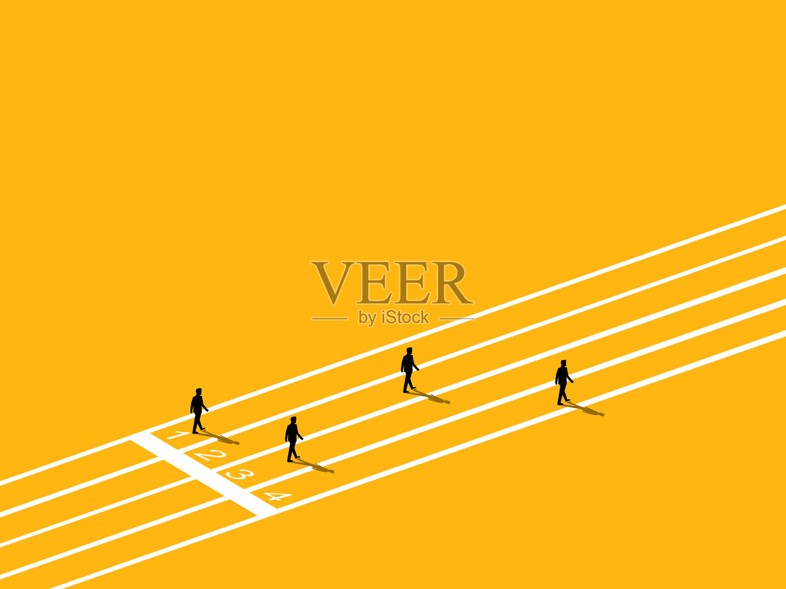 竞争对手提升销售以赢得胜利。与其他员工的表现比较插画图片素材