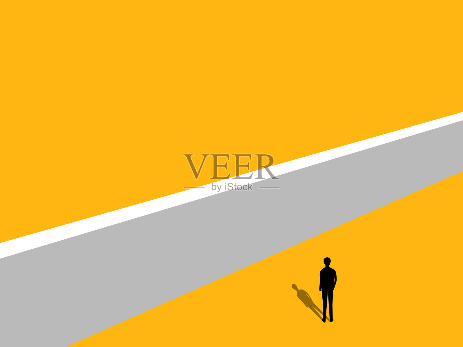 克服问题和障碍。被墙壁阻挡的商人矢量图插画图片素材