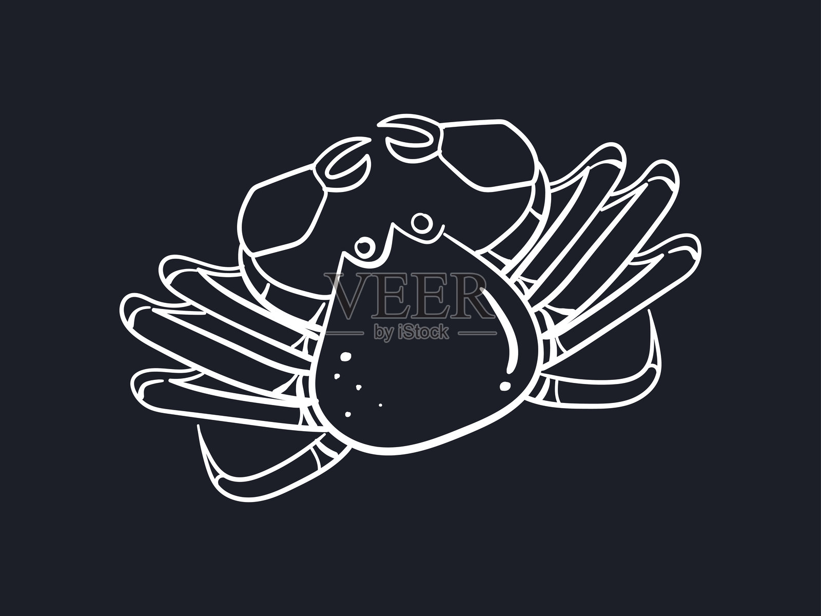 螃蟹线条艺术插画图片素材
