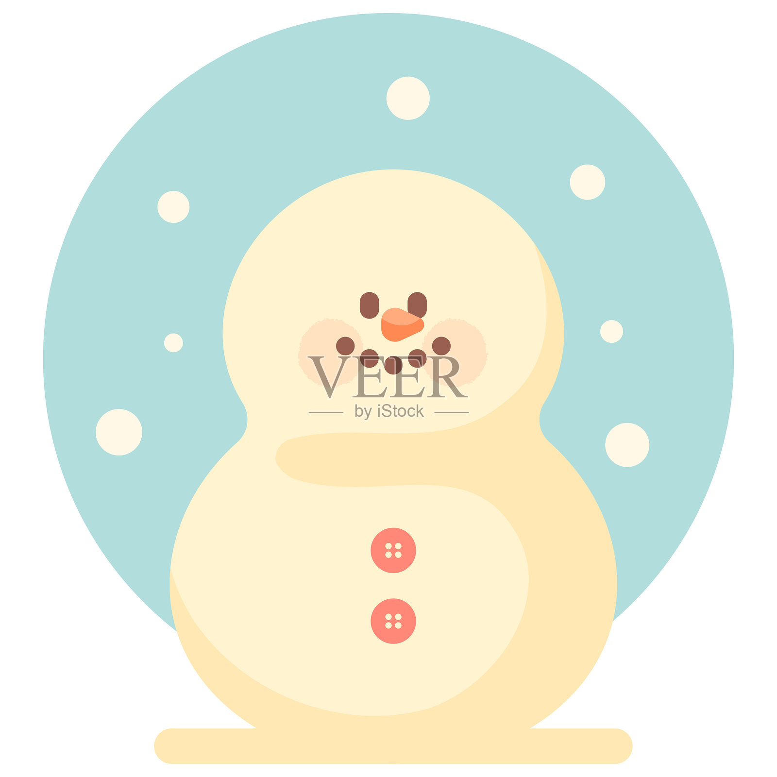 可爱的雪人角色，雪、圣诞节和冬季主题插画图片素材