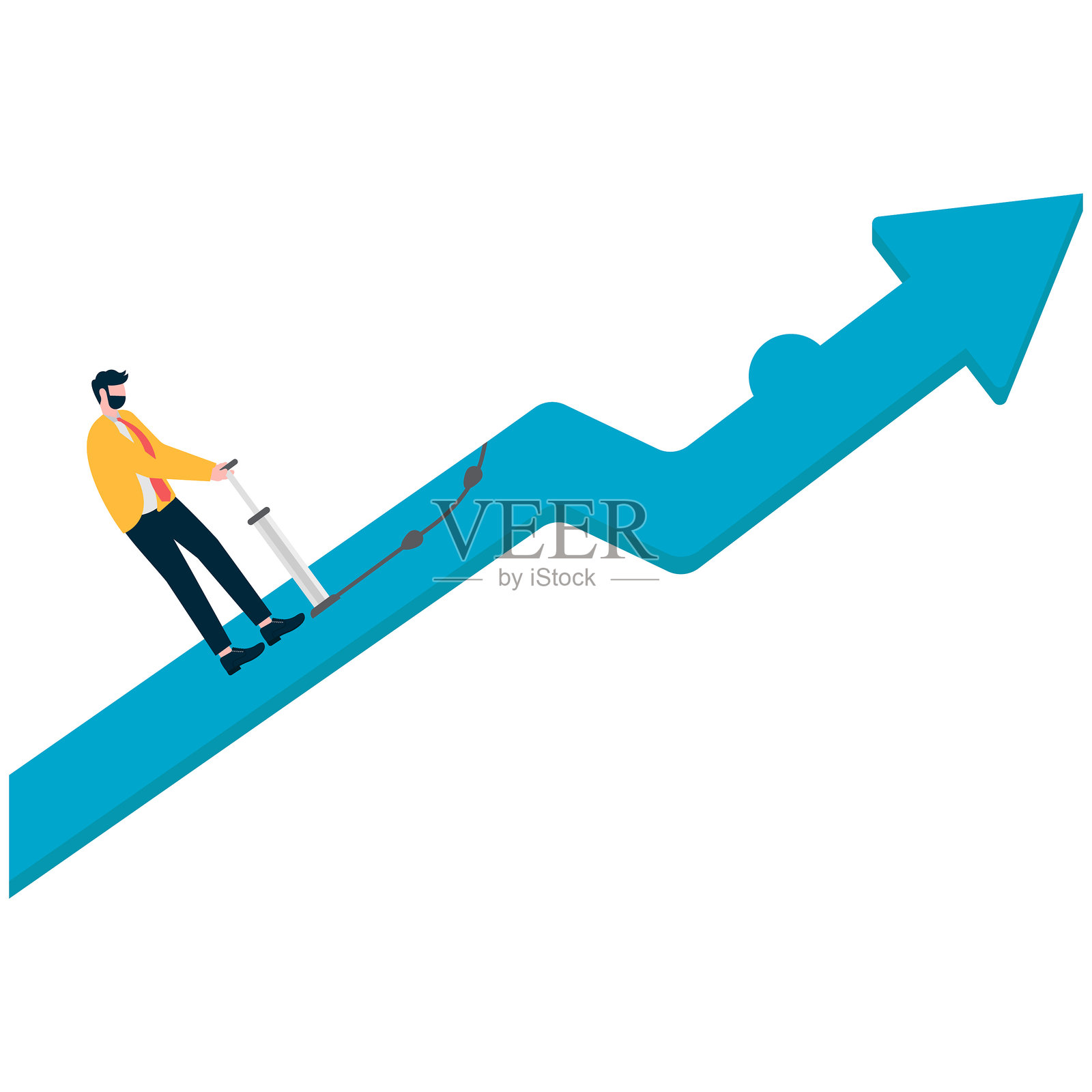 击败市场，投资策略。增加投资，从投资中获利。复兴股市或向股市注入资金。插画图片素材