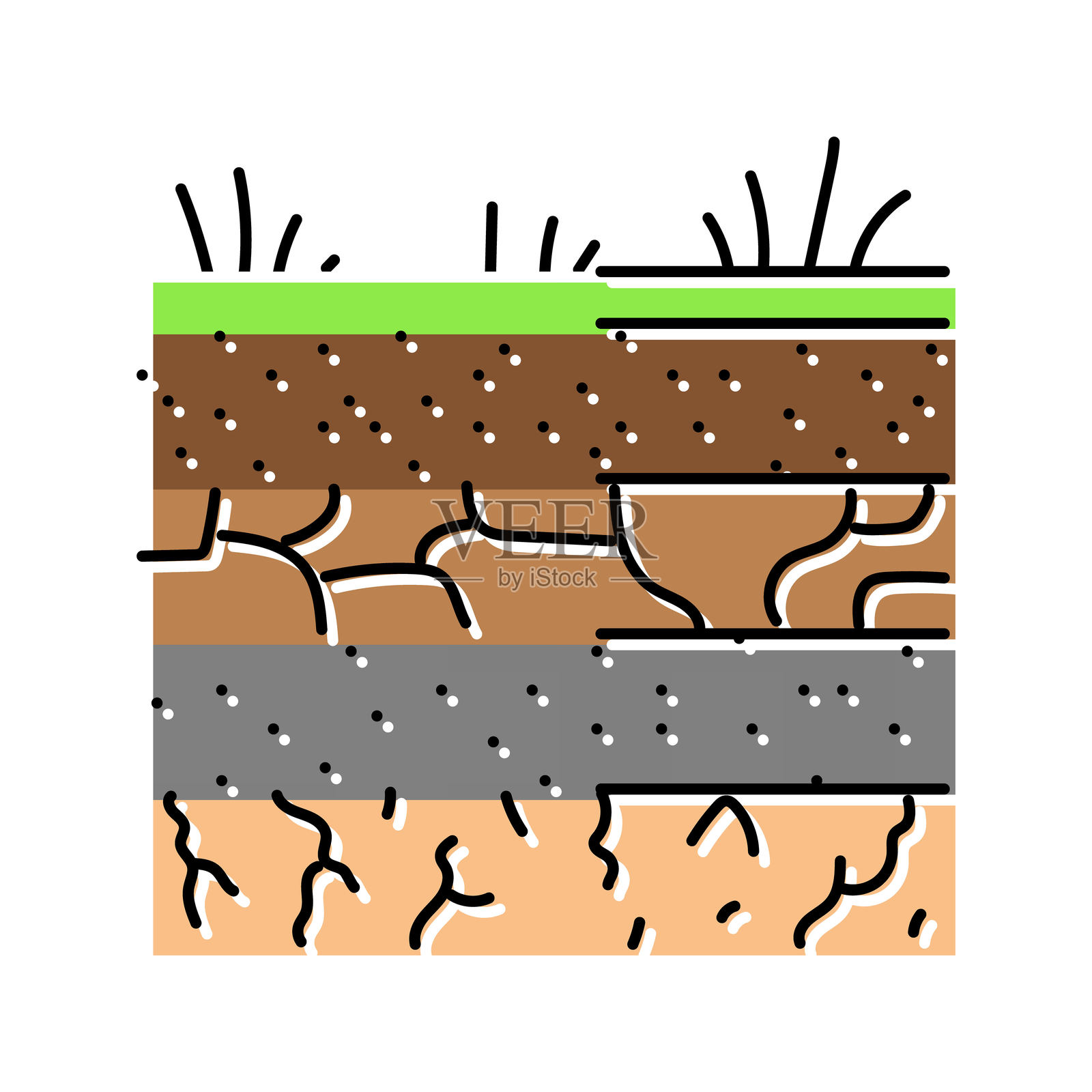 城市园艺土壤彩色图标插图插画图片素材
