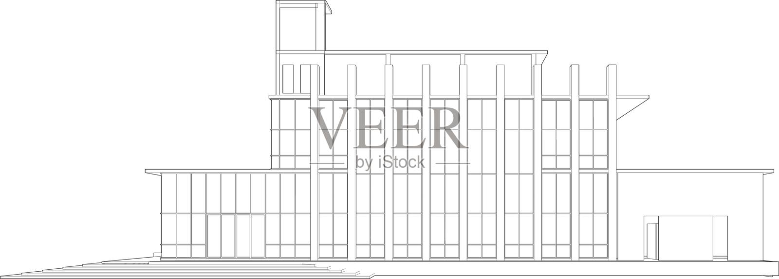 建筑项目的3D插图插画图片素材