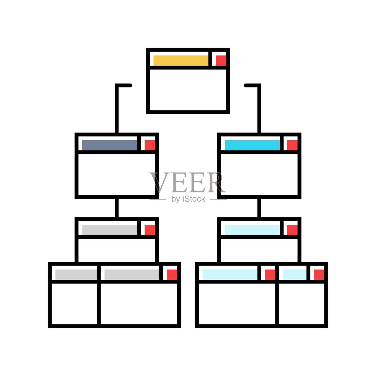 关键词竞争 SEO 彩色图标 矢量插图插画图片素材