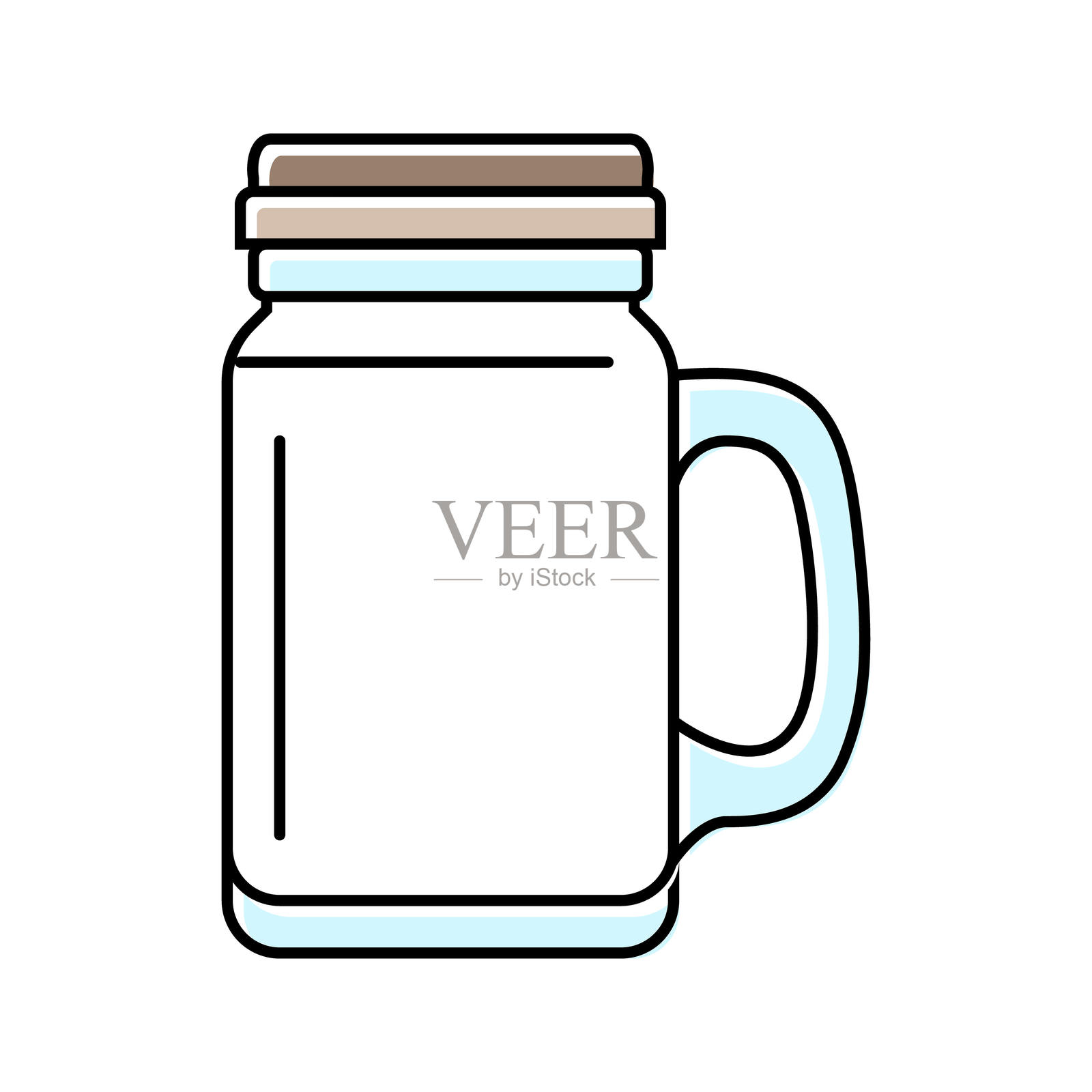 梅森罐玻璃包装彩色图标矢量插图插画图片素材