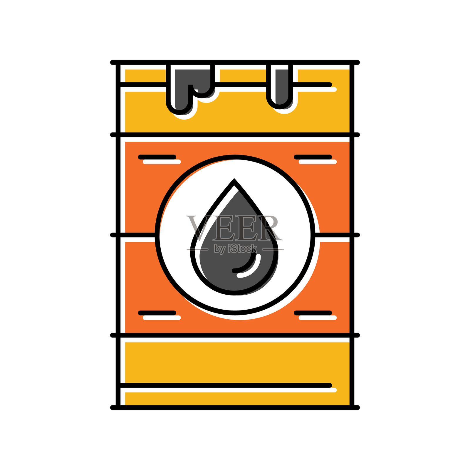 原油行业彩色图标矢量插图插画图片素材