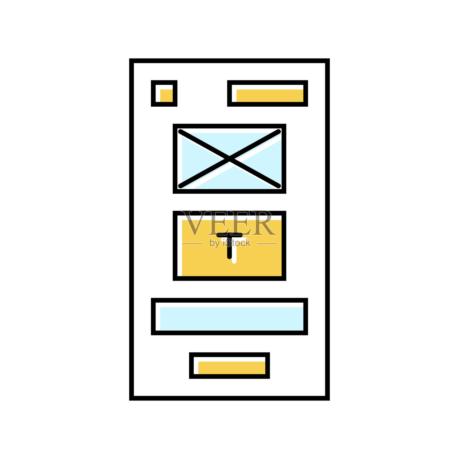 原型UX UI设计彩色图标矢量插图插画图片素材