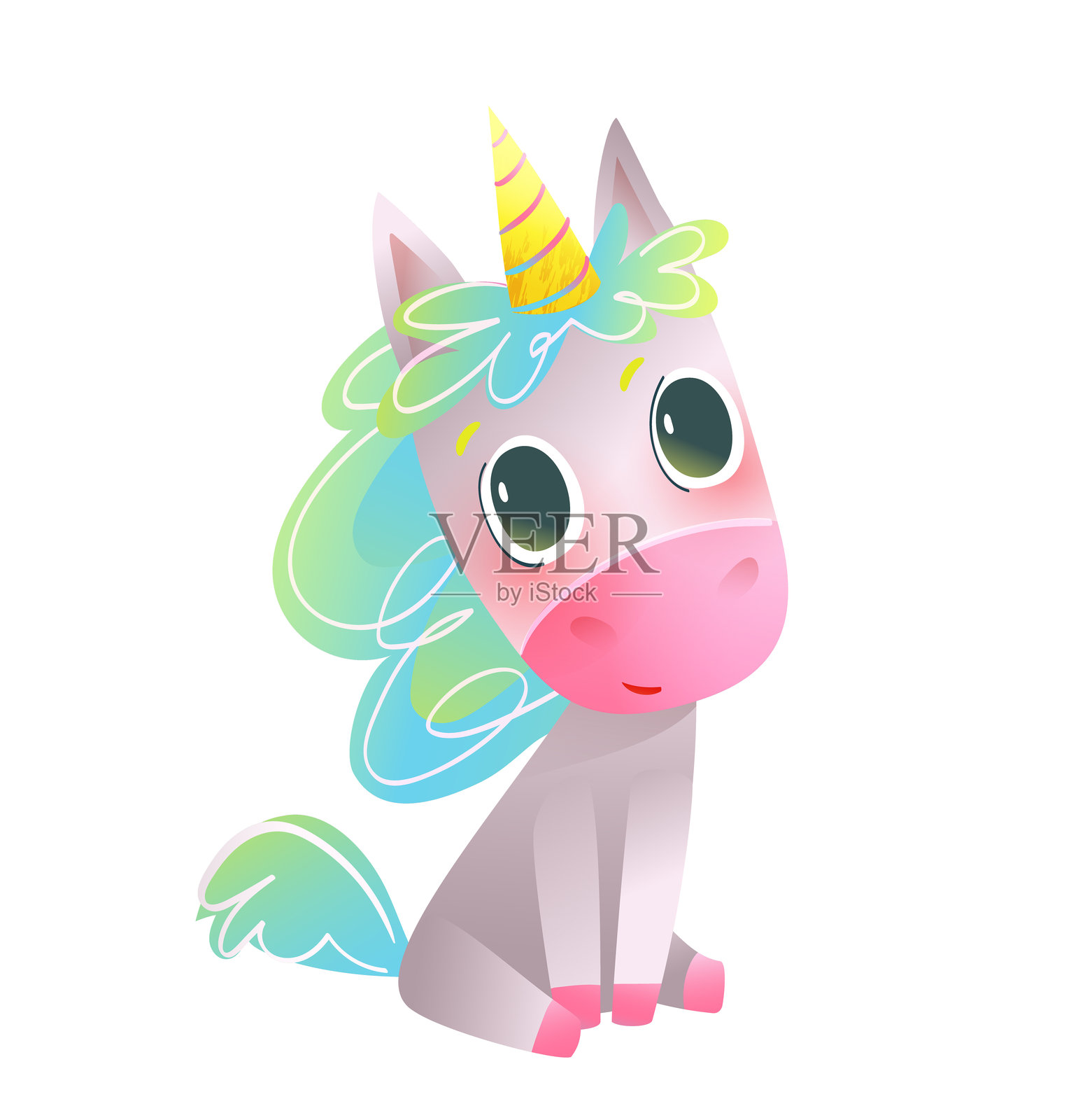 小独角兽童话魔法生物插画图片素材