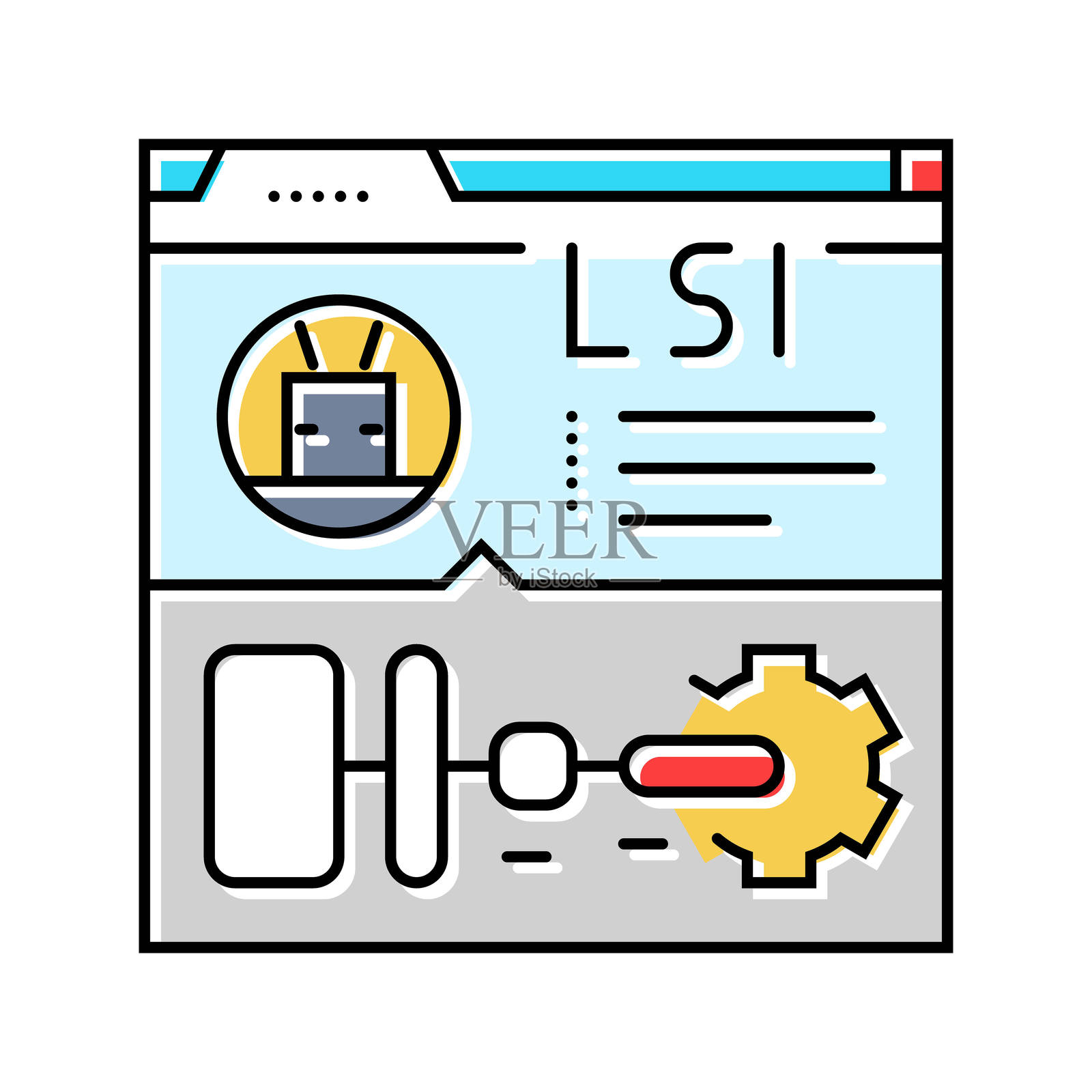 潜在语义索引（LSI）SEO 彩色图标矢量插图插画图片素材