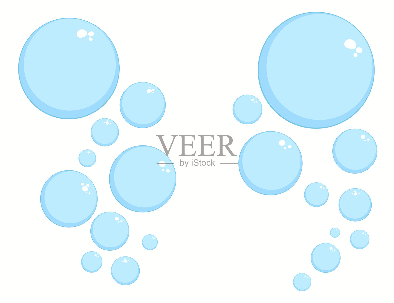 气泡平面组合，肥皂泡沫氧气泡插画图片素材