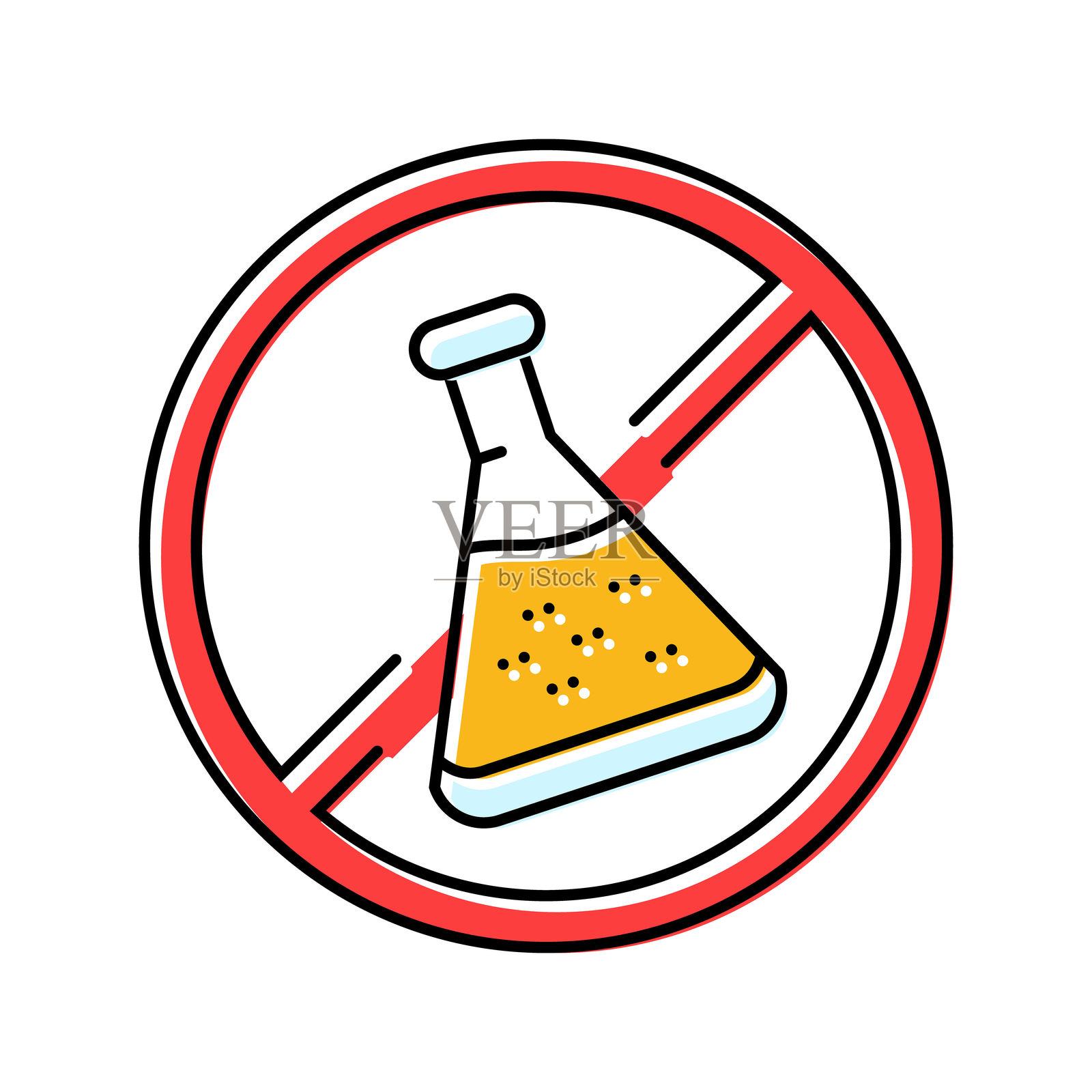 紫外线防护产品标签警告颜色图标矢量插图插画图片素材