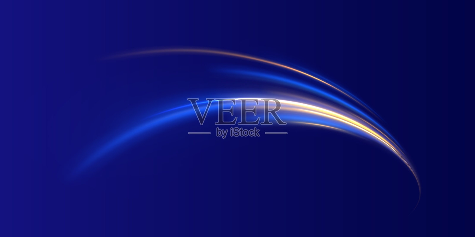 霓虹条纹呈现出钻头、转弯和旋涡的形状。光速概念背景。抽象背景旋转边界线。插画图片素材