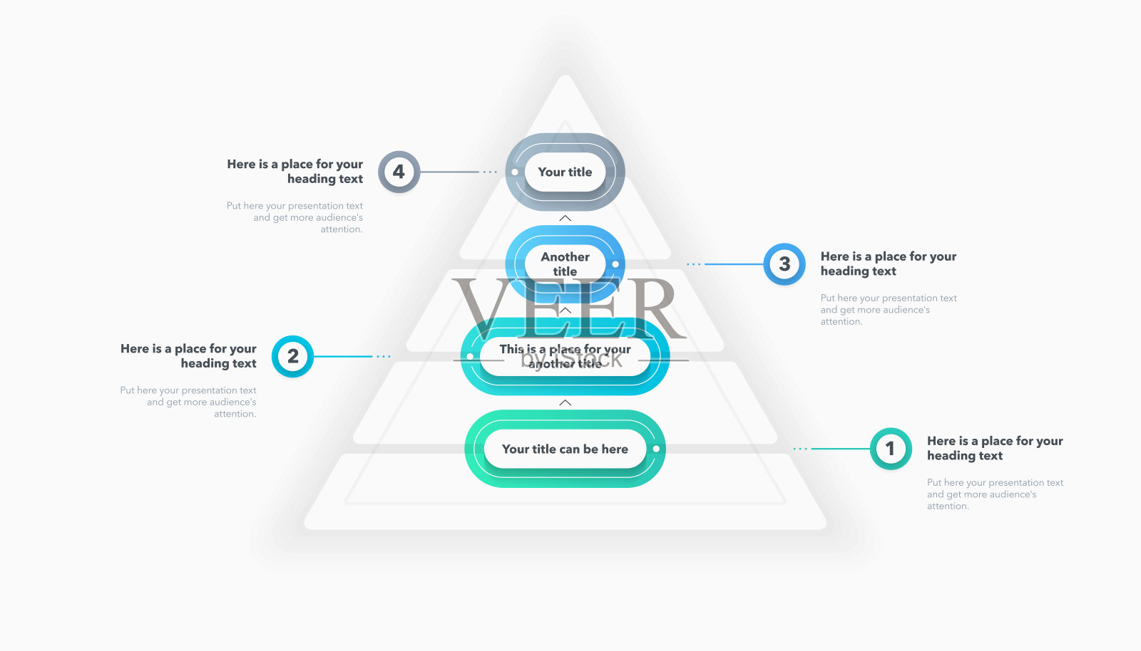 四步彩色三角金字塔图表模板插画图片素材