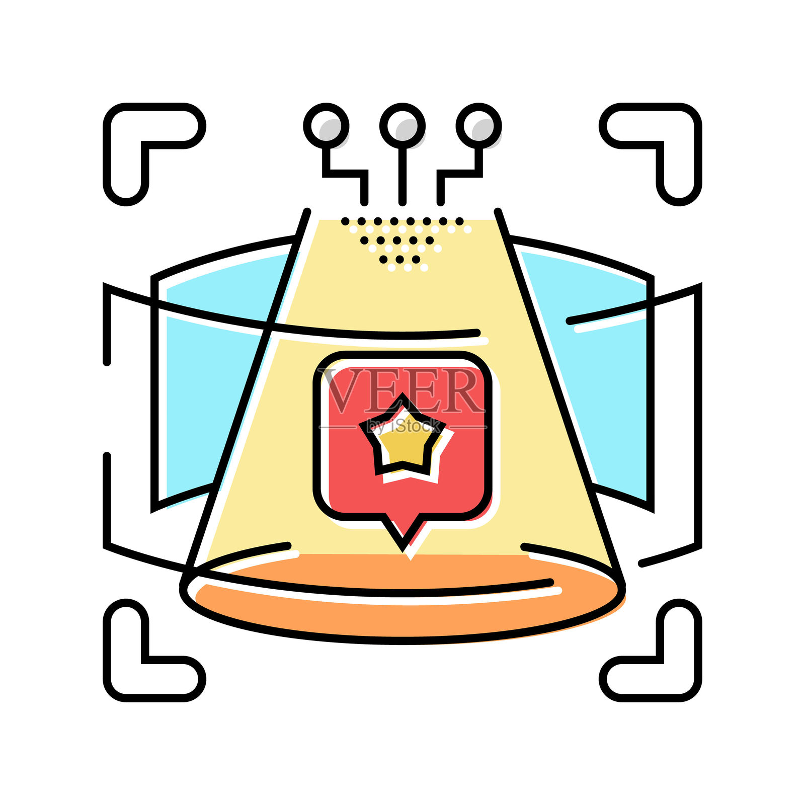 现场管理彩色图标矢量插图插画图片素材