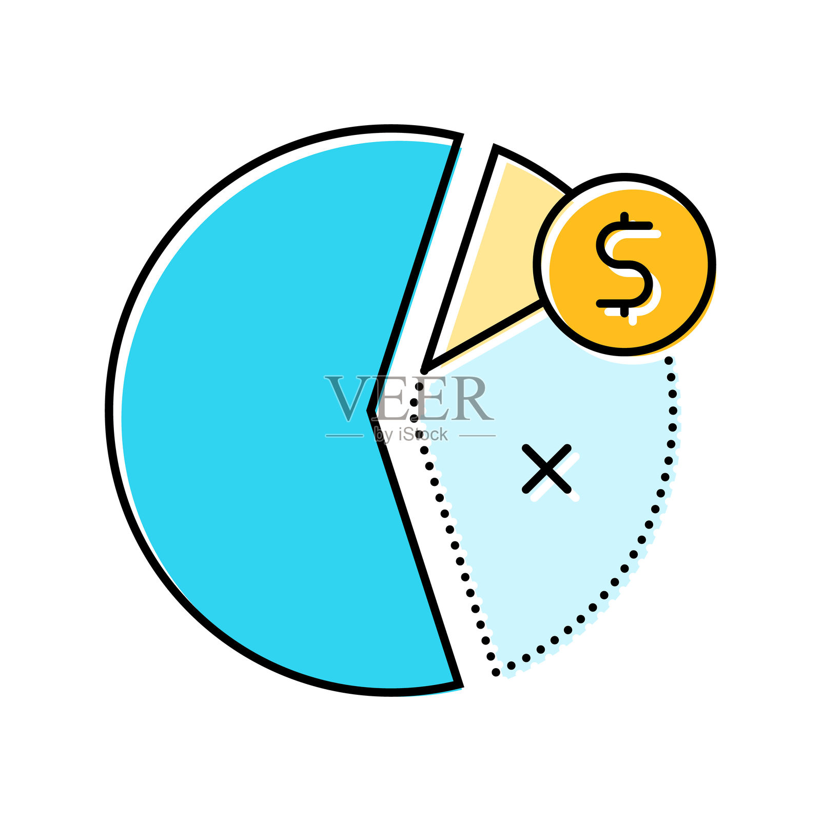 极简主义建筑生活方式彩色图标矢量插图插画图片素材