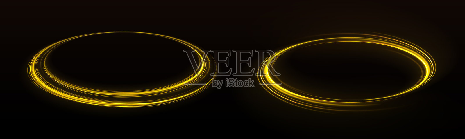 金色闪亮的螺旋波火花。模仿空调冷空气的排出。矢量插图，清新风流。插画图片素材