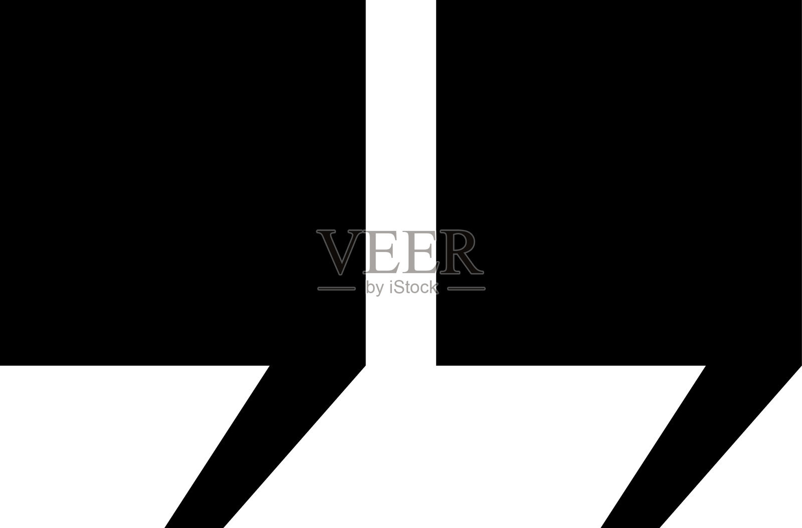 黑色引号图标矢量图。插画图片素材