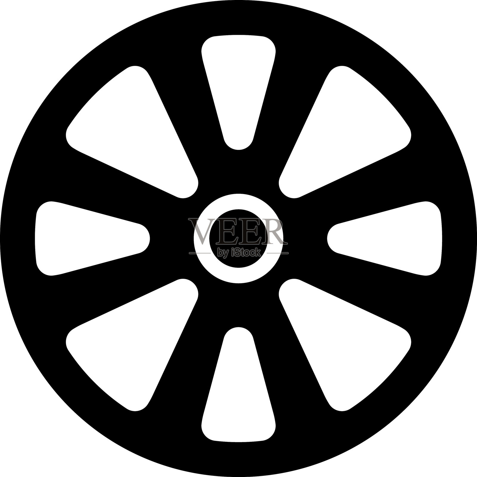 汽车轮毂图标矢量插图。插画图片素材
