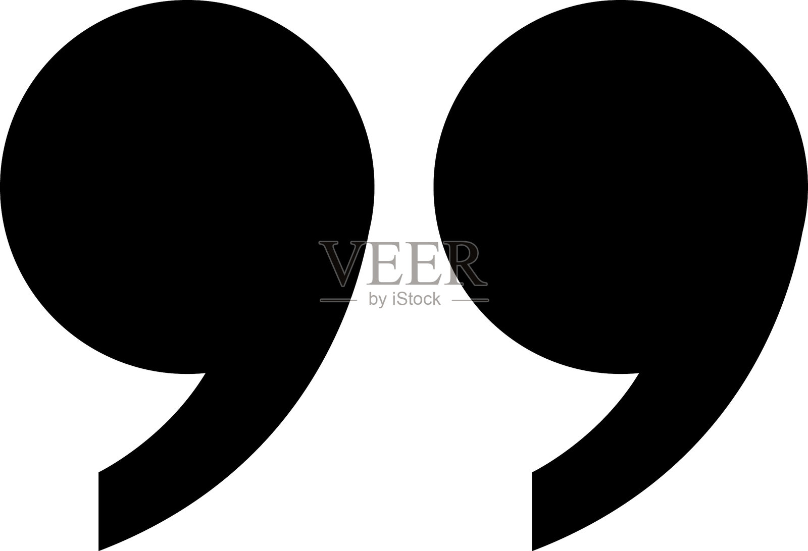 黑色引号图标矢量图。插画图片素材