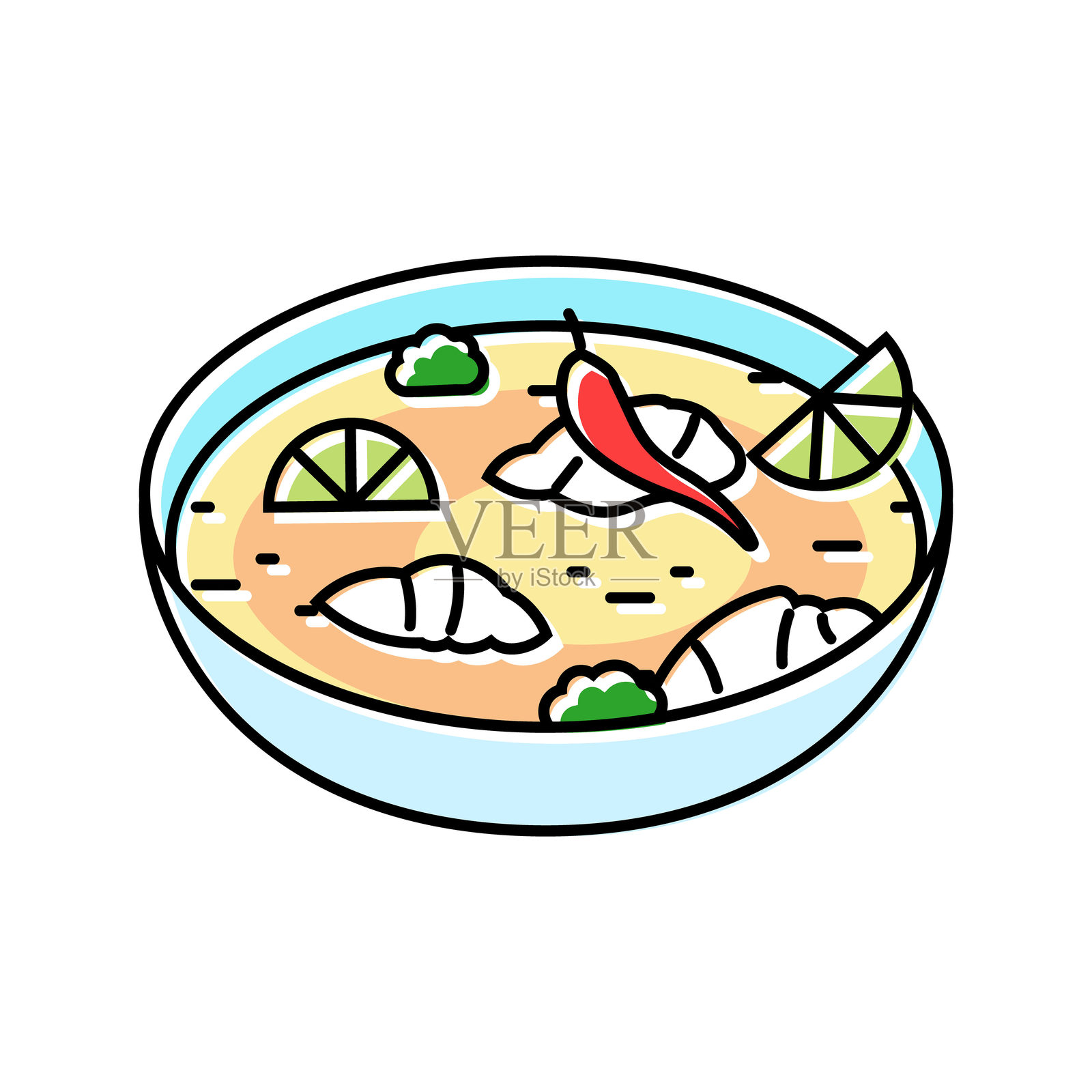 泰国茉莉香米美食彩色图标插图插画图片素材