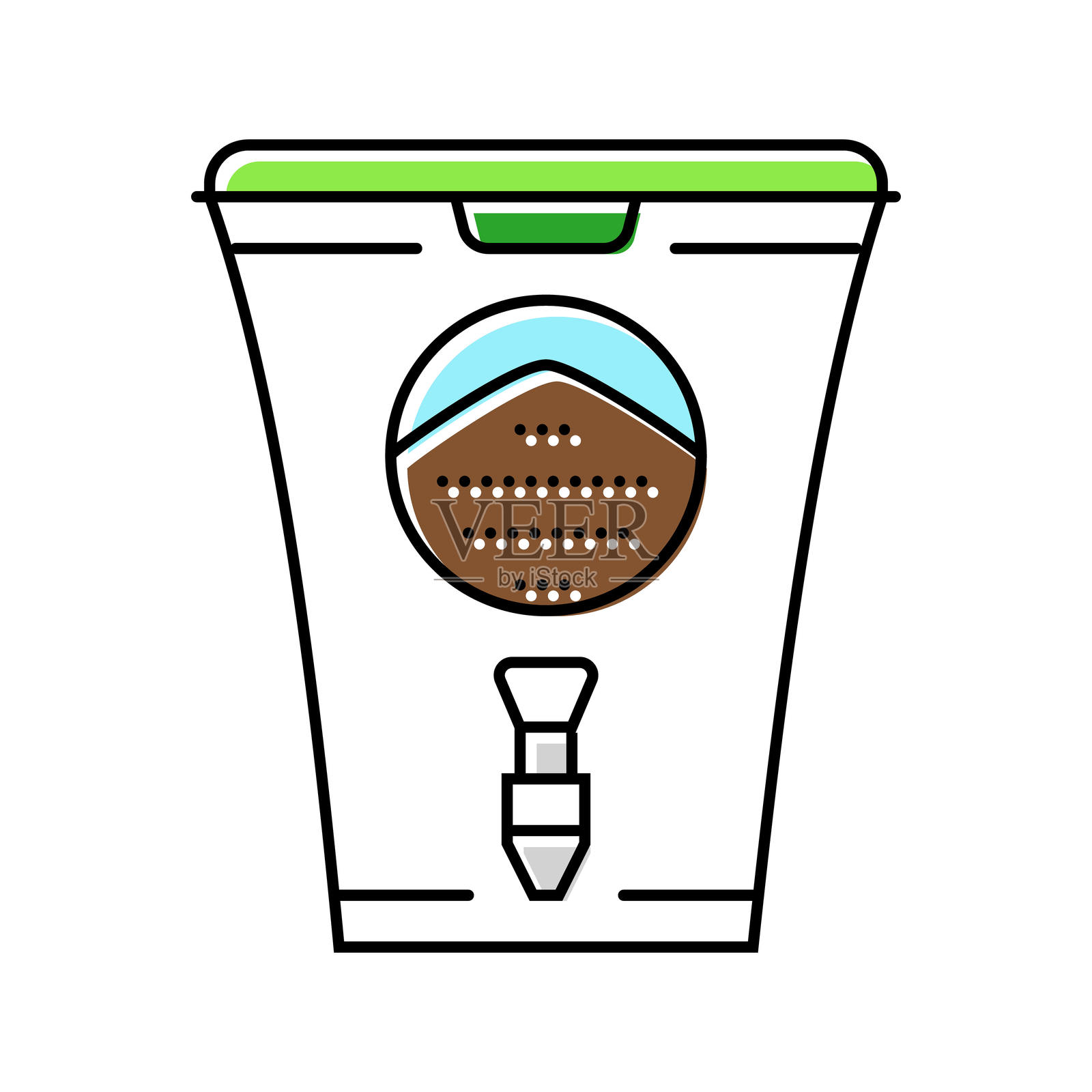 城市园艺堆肥彩色图标矢量插图插画图片素材