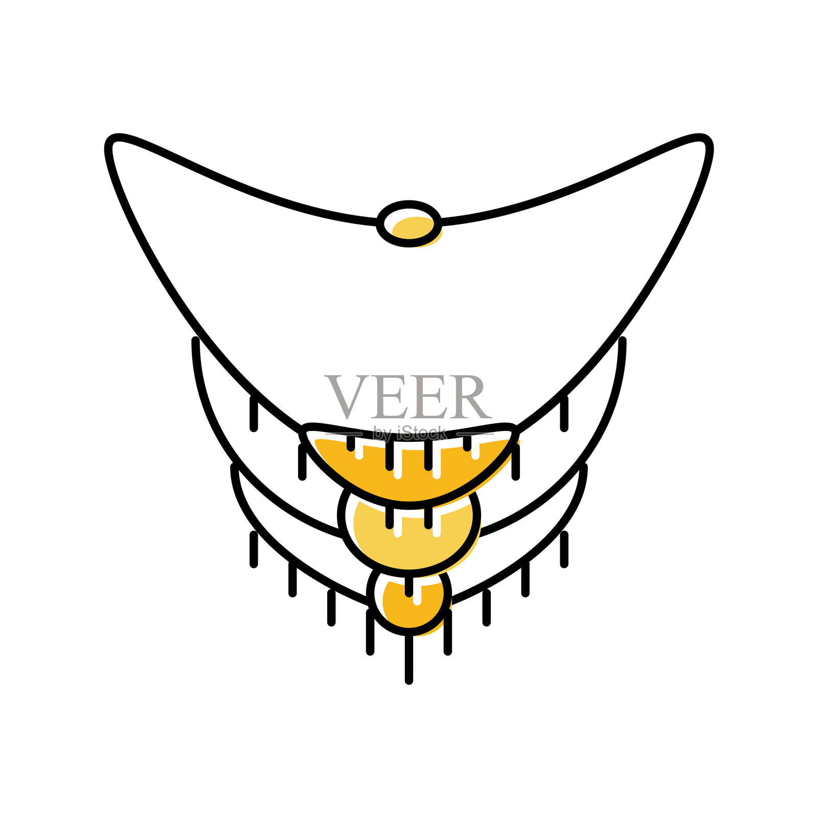 项链珠宝时尚色彩图标矢量插图插画图片素材