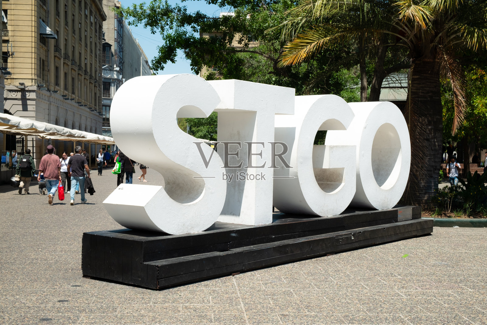 智利圣地亚哥武器广场的STGO照片摄影图片