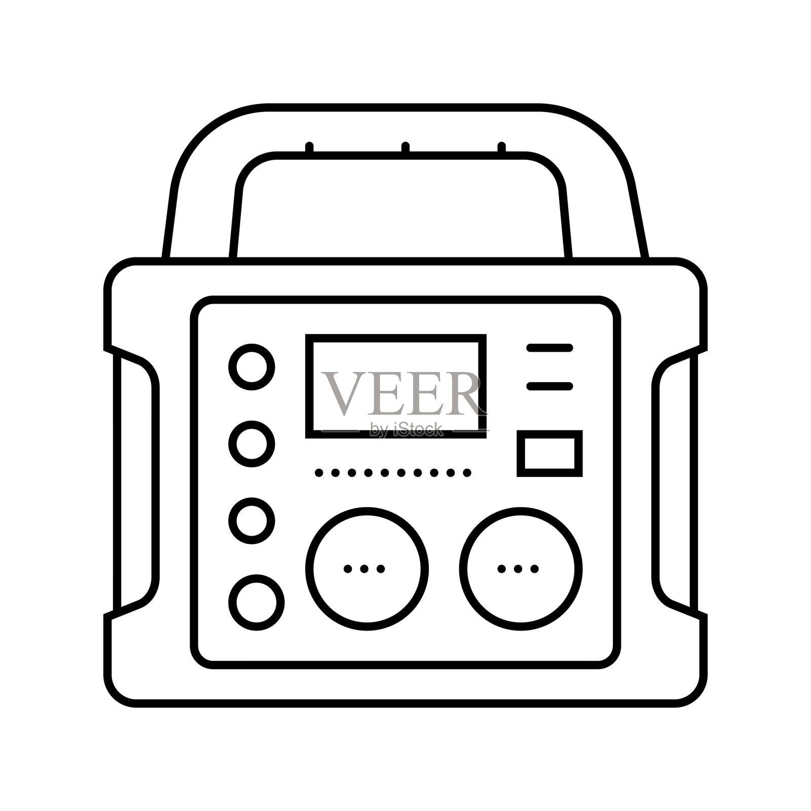 便携式电源线图标矢量插图插画图片素材