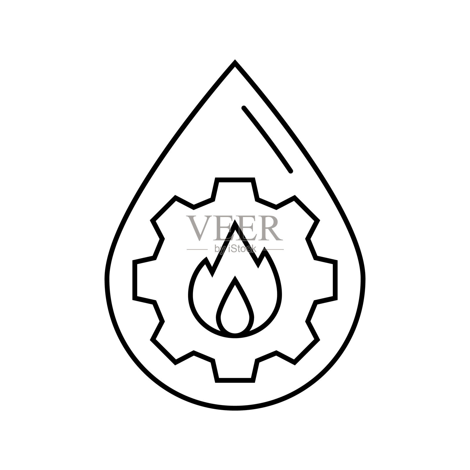 天然气石油行业线条图标插图插画图片素材