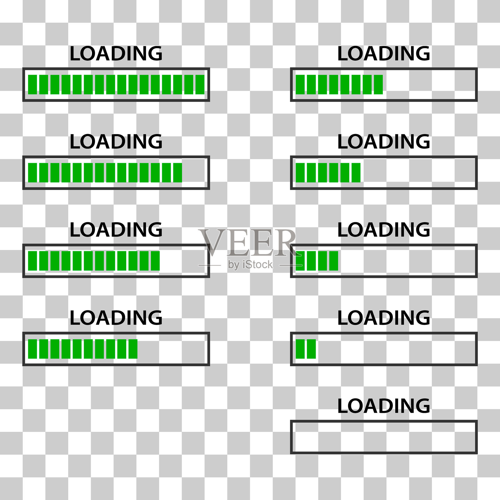 电力科技图标集，电池网络形状设计，能量水平矢量插图插画图片素材