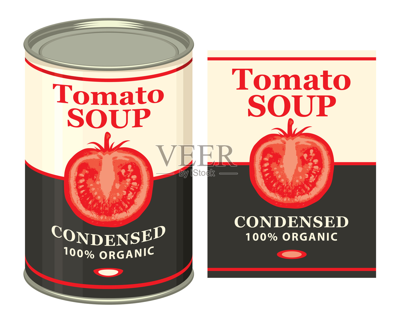 浓缩番茄汤标签插画图片素材