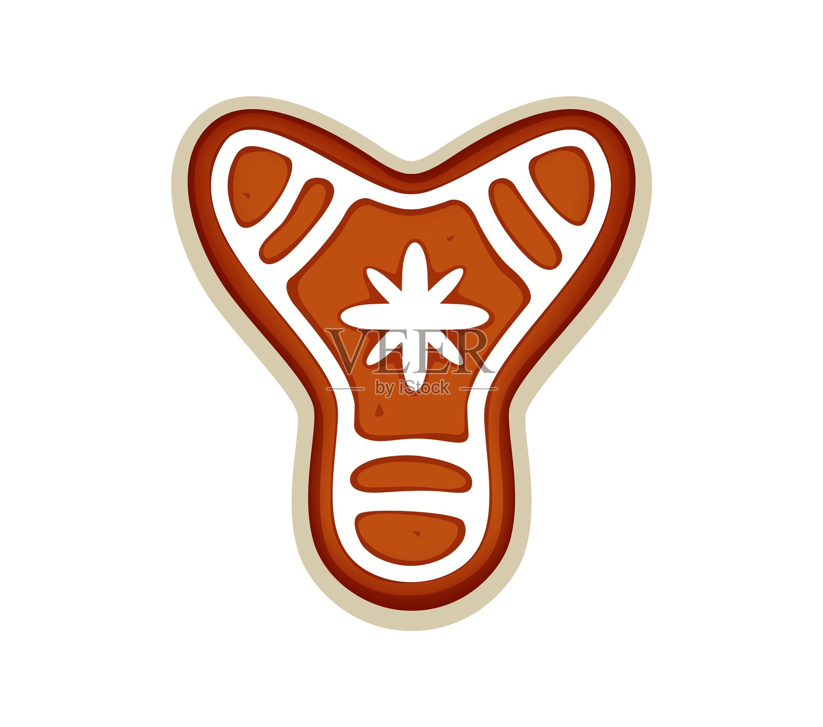 圣诞字体，姜饼饼干风格，字母Y插画图片素材