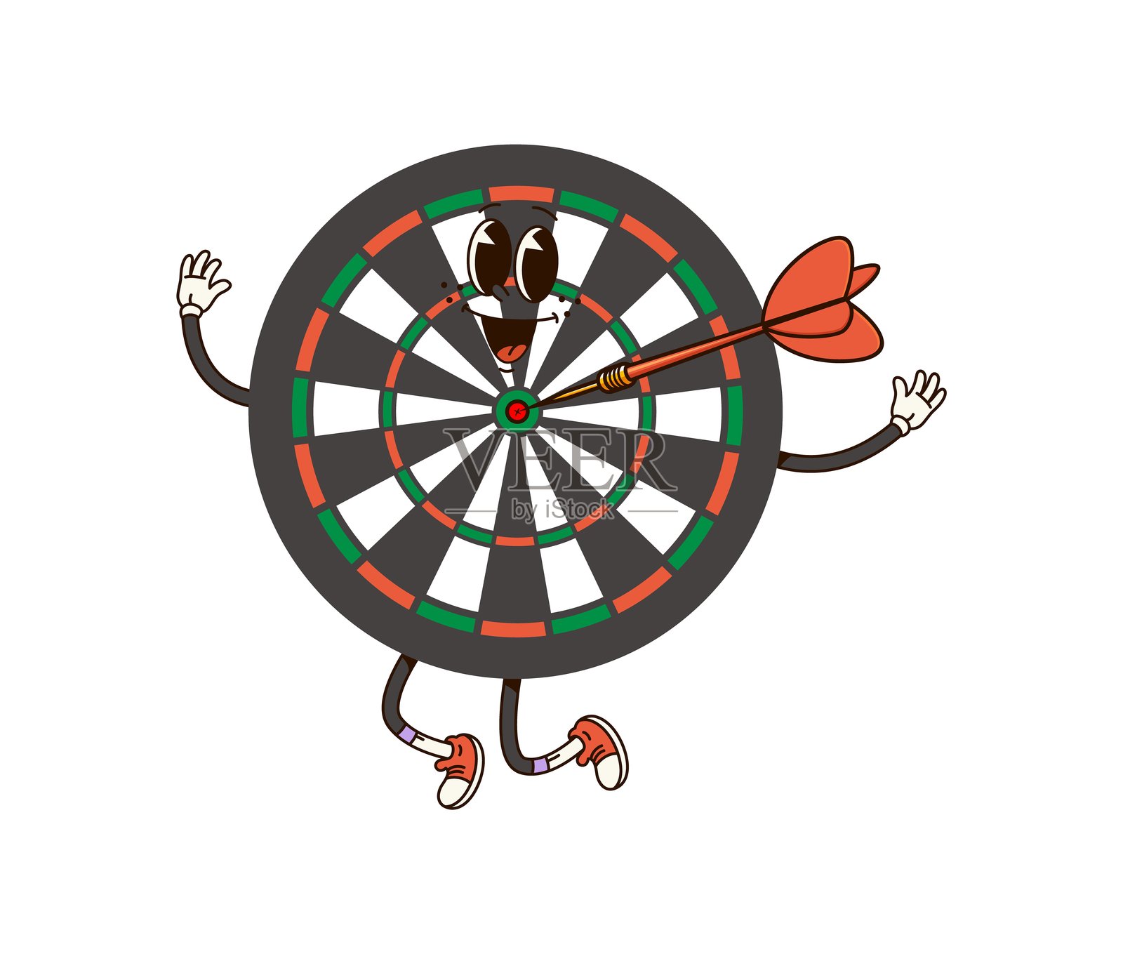 活力四射的飞镖运动角色传达出一种有趣的氛围插画图片素材