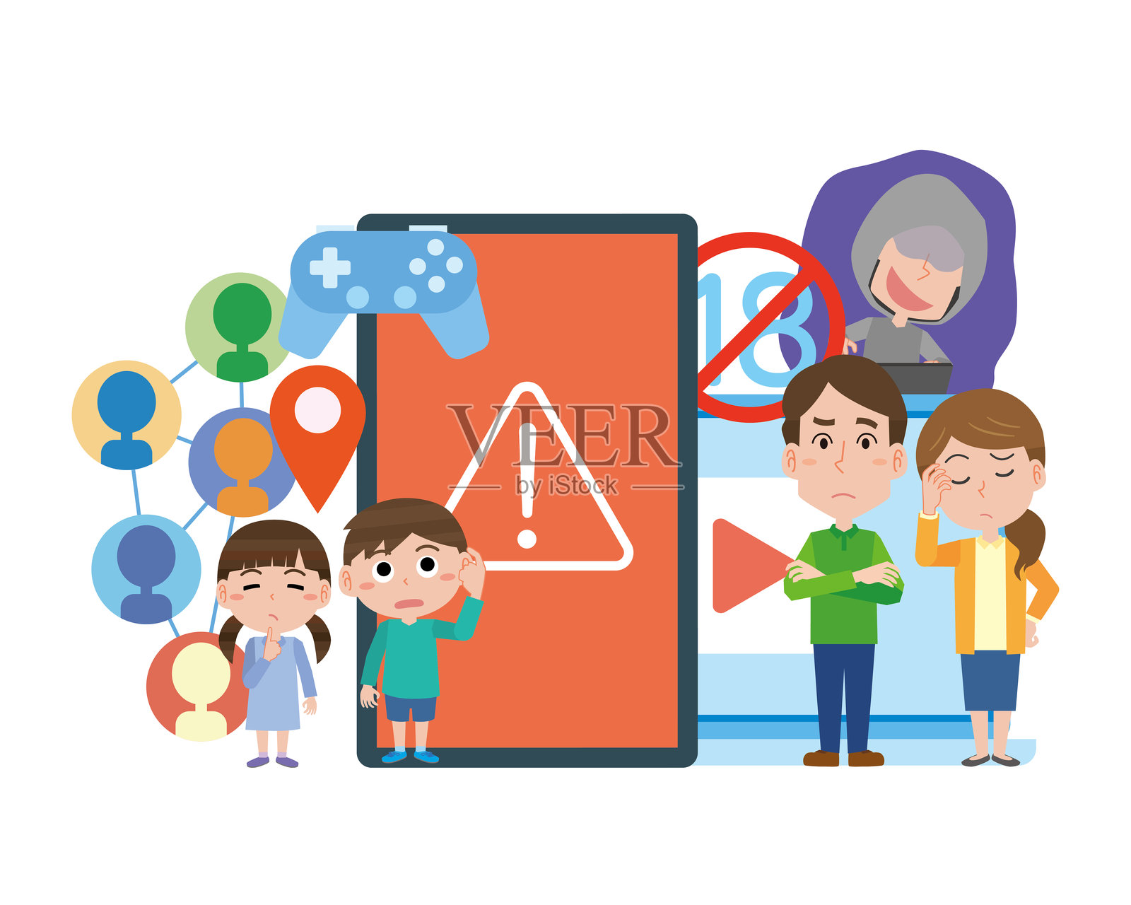 家长控制插画图片素材