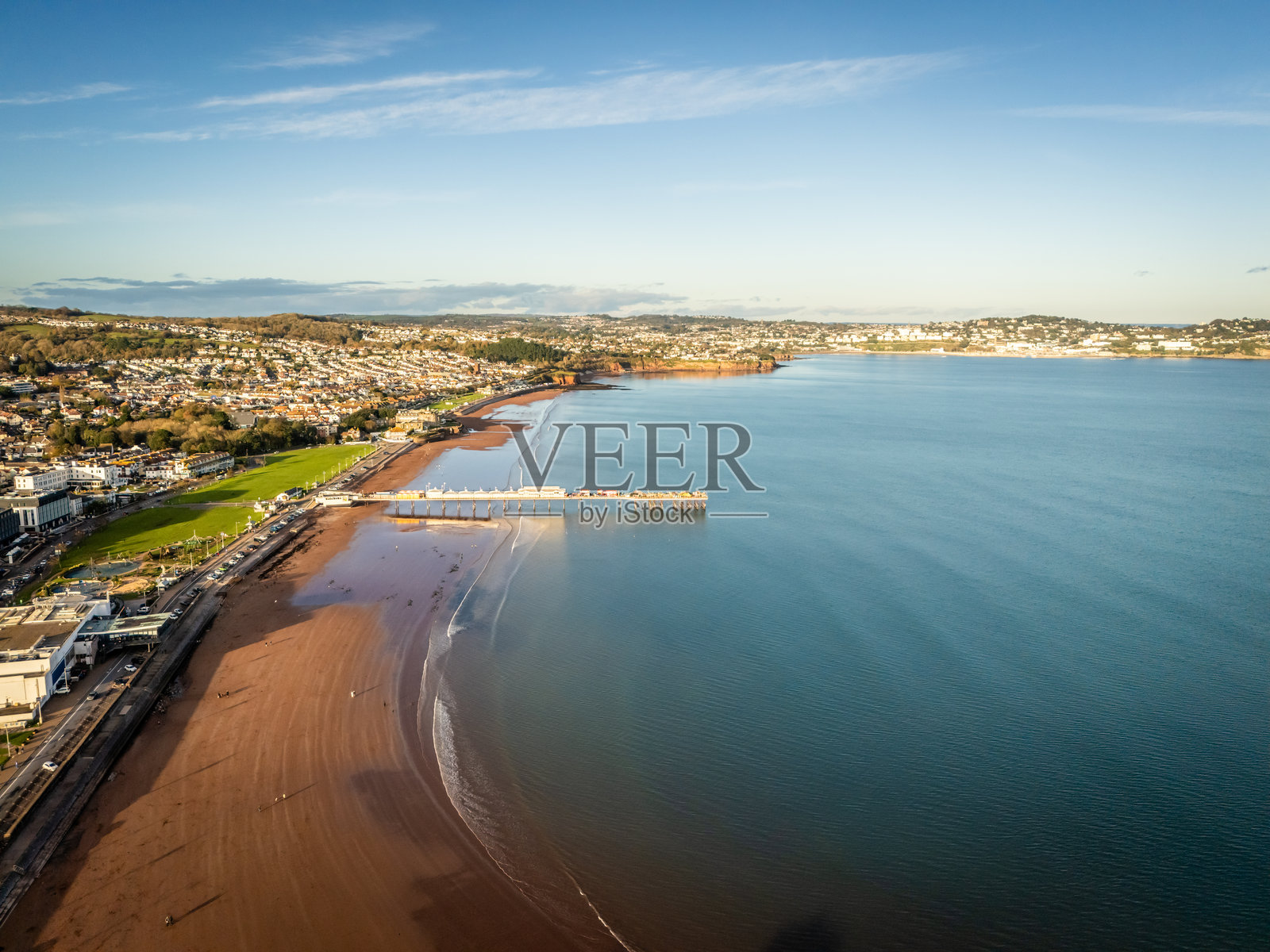 德文郡的佩顿码头和海滩照片摄影图片