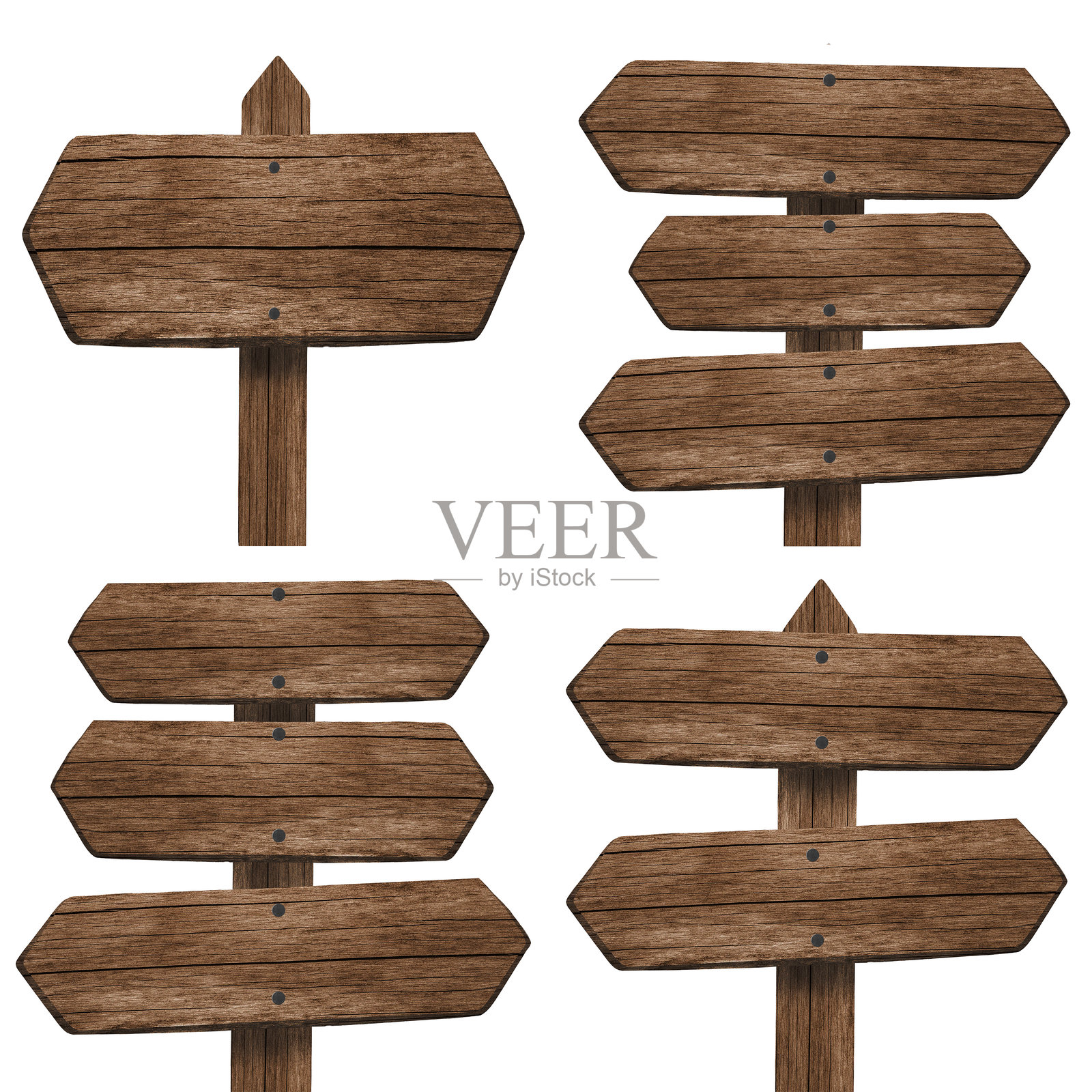 一组深色木制指针，孤立在白色背景上照片摄影图片