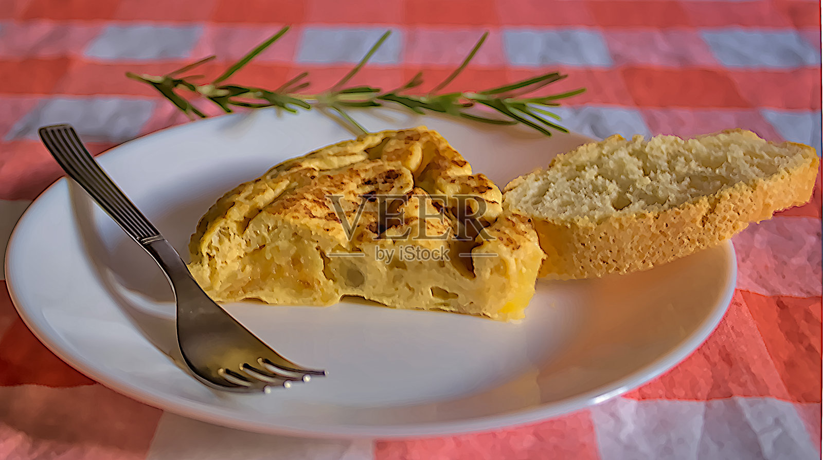 典型的西班牙土豆饼照片摄影图片