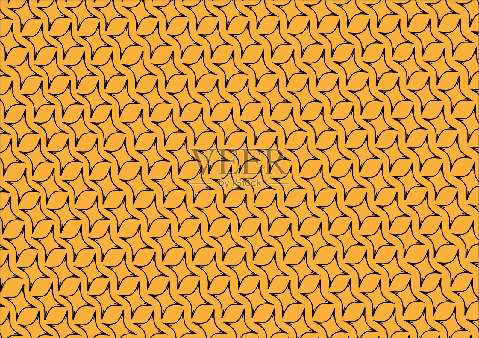 黑色星形线条图案，背景为纯橙色照片摄影图片