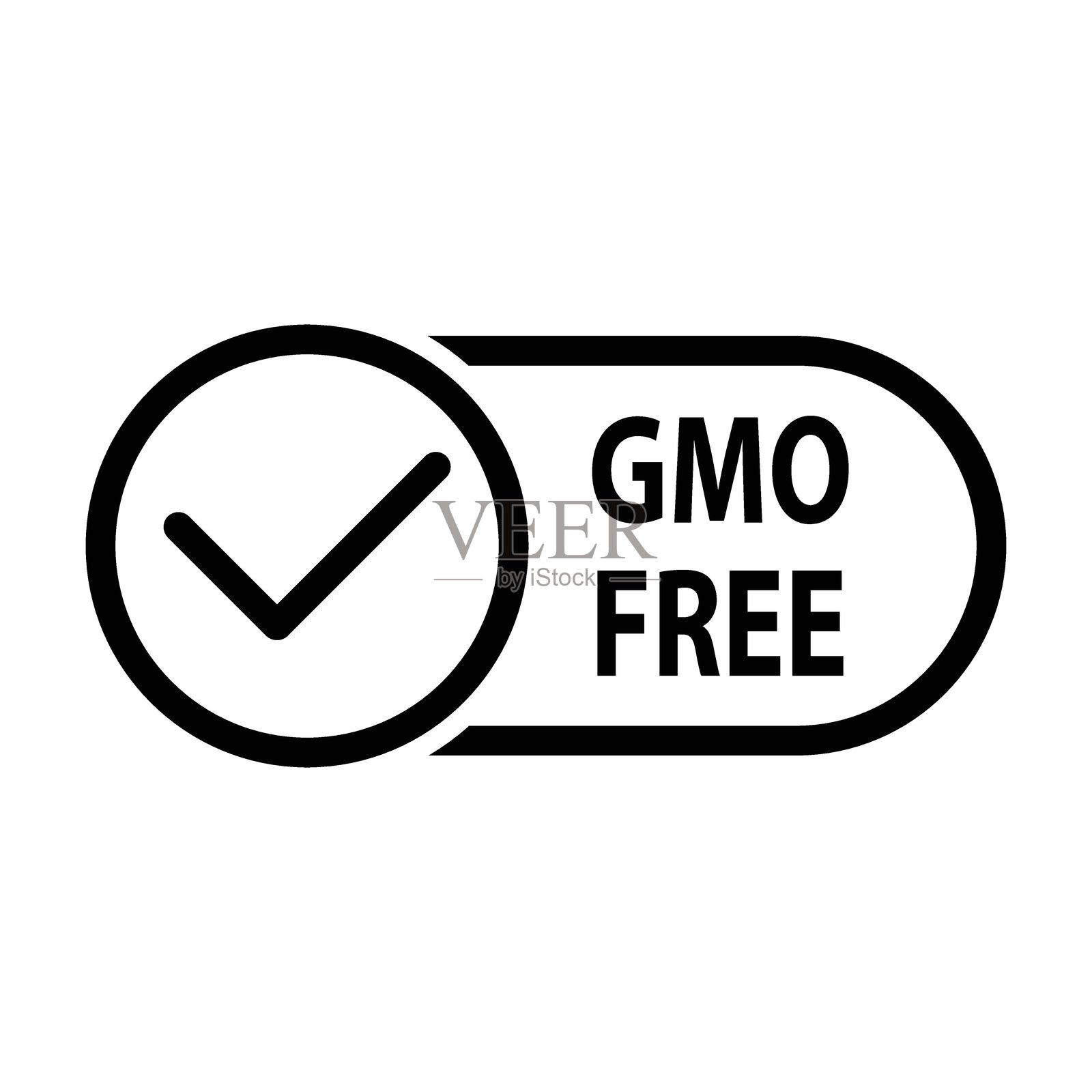 无转基因标志有机食品标识插画图片素材