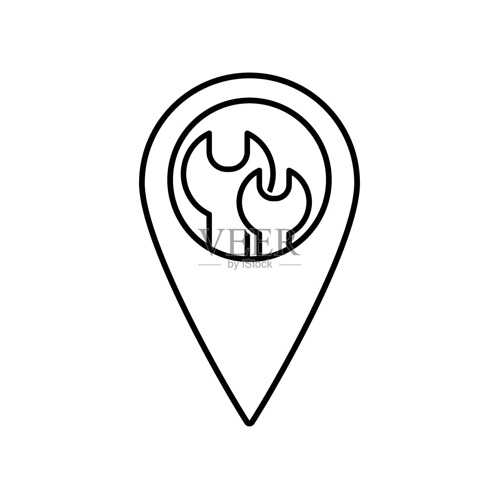 带有修理标志图标的地图指针插画图片素材