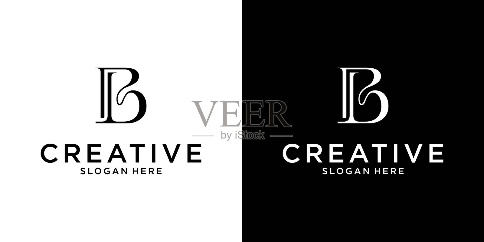 PB或BP首字母标志设计矢量模板插画图片素材