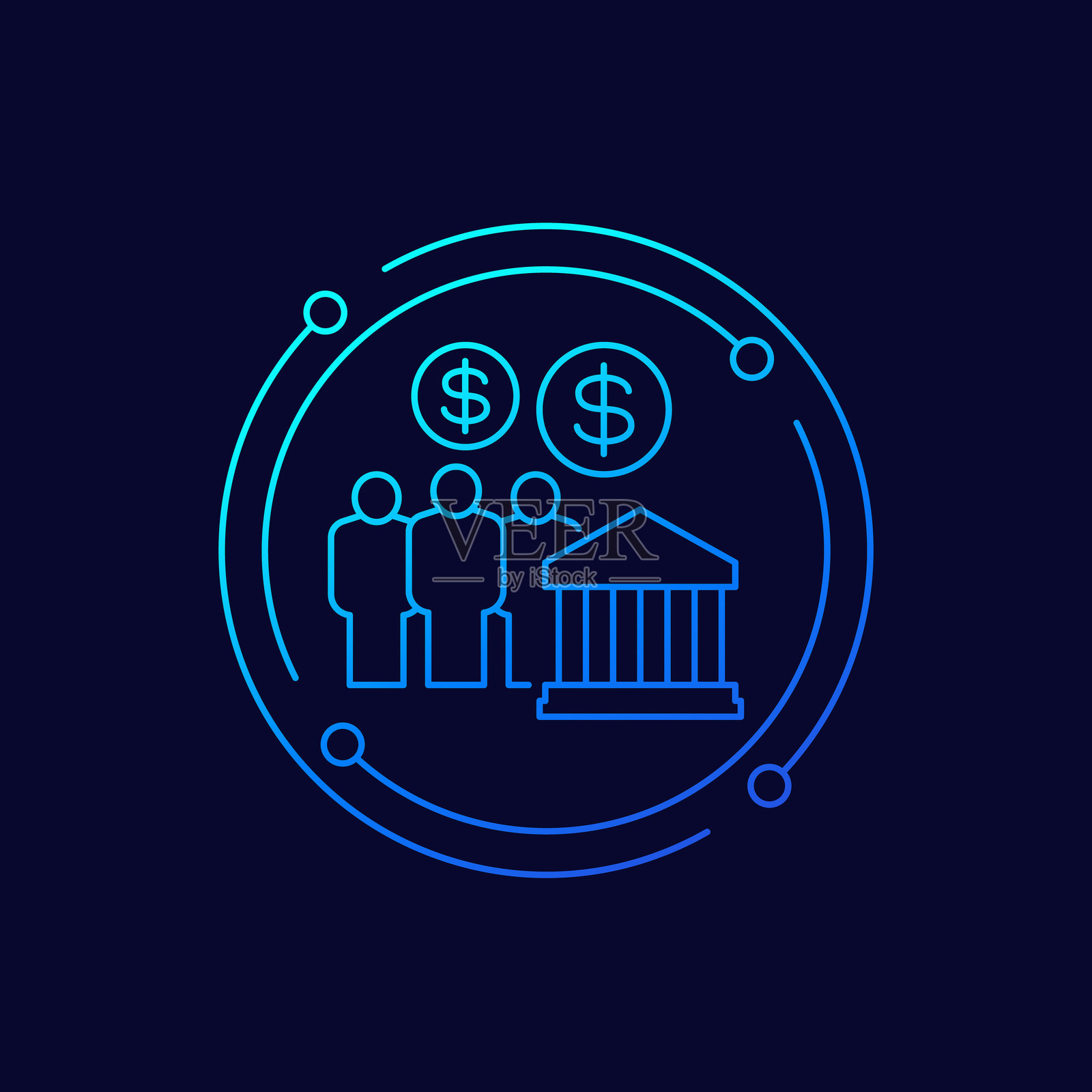 公共部门图标，线性设计插画图片素材