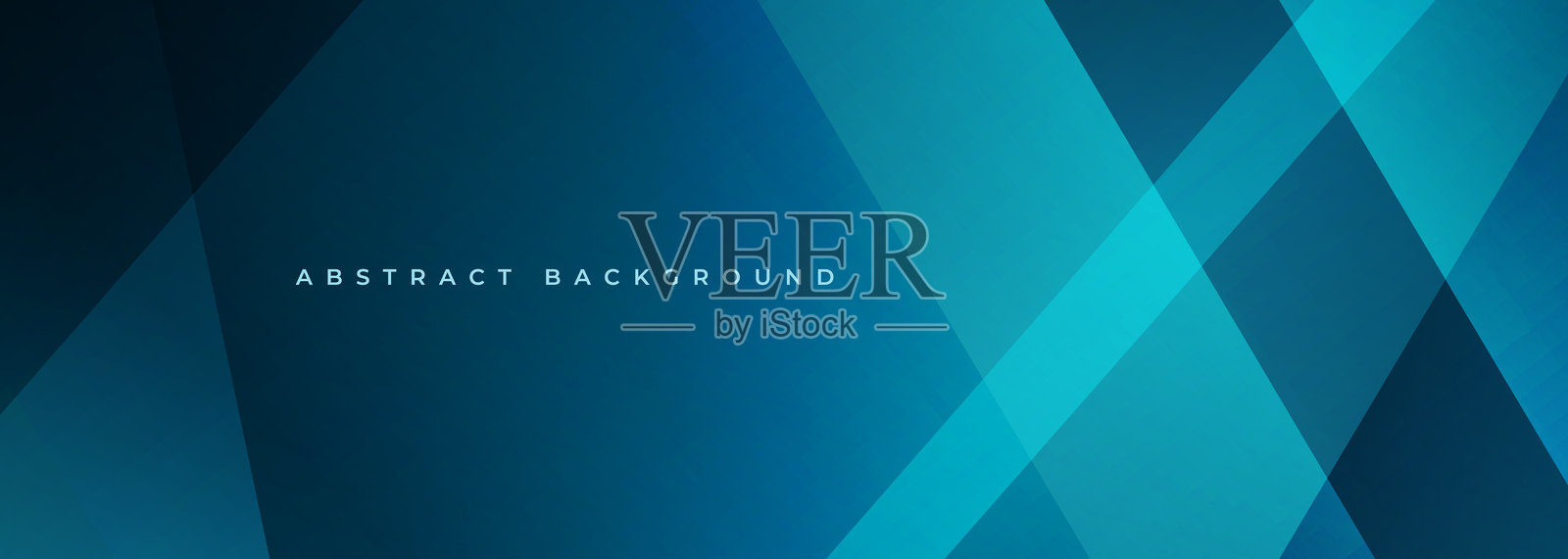 蓝色现代抽象宽幅横幅，带有几何形状。深蓝色抽象背景。插画图片素材