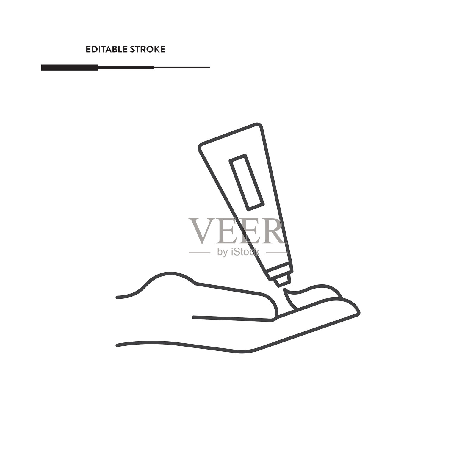 手部涂抹保湿霜图标矢量设计。插画图片素材