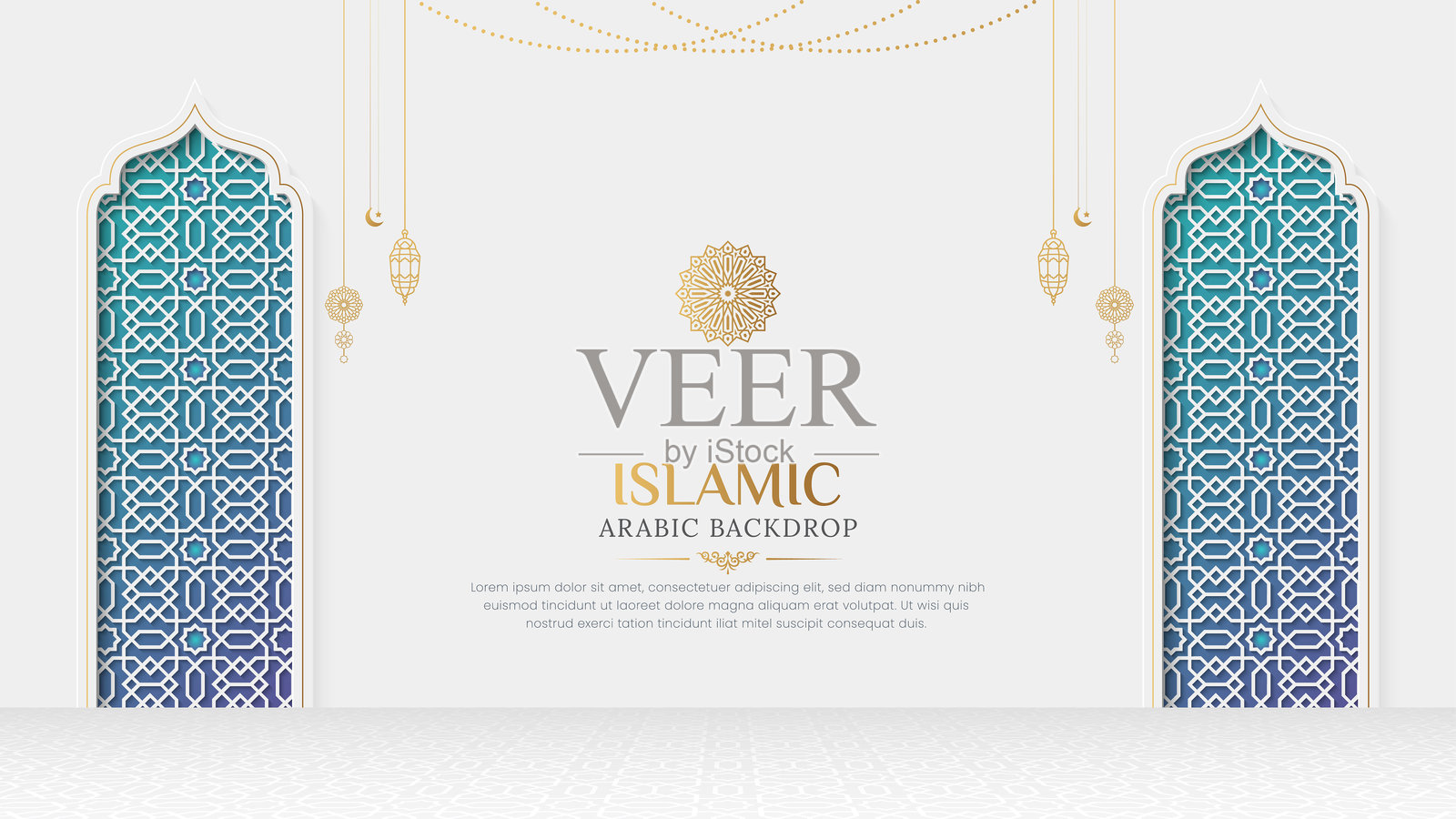 伊斯兰奢华背景幕布插画图片素材