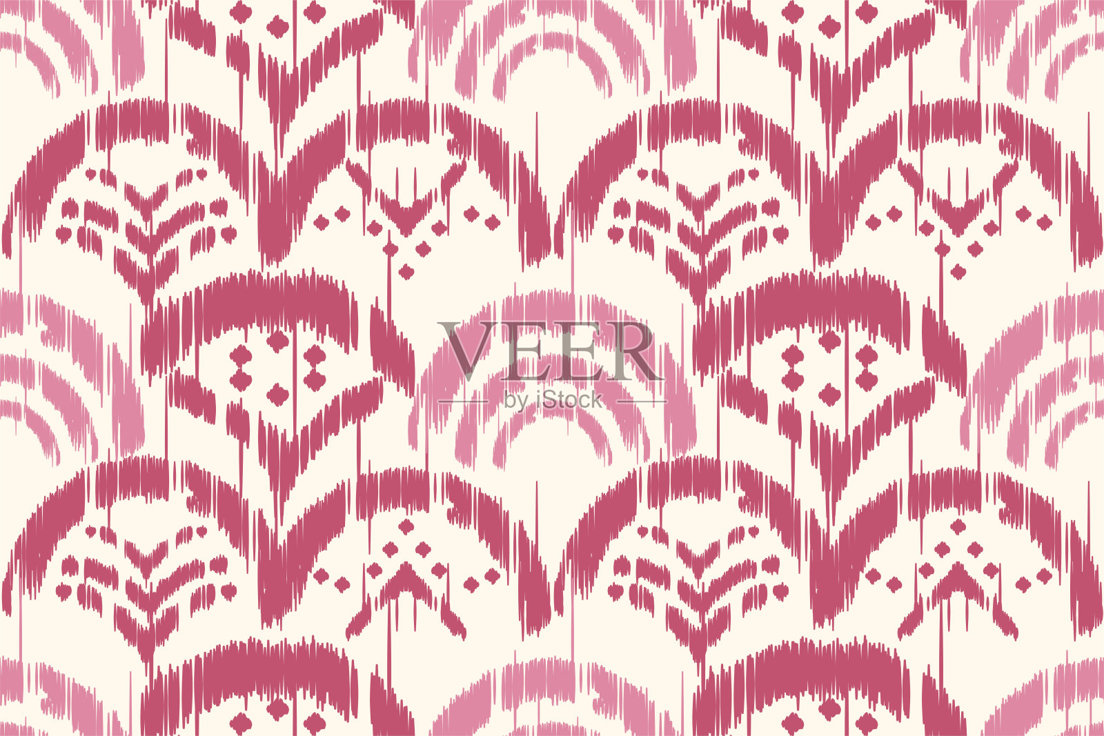 伊卡特面料时尚插画图片素材