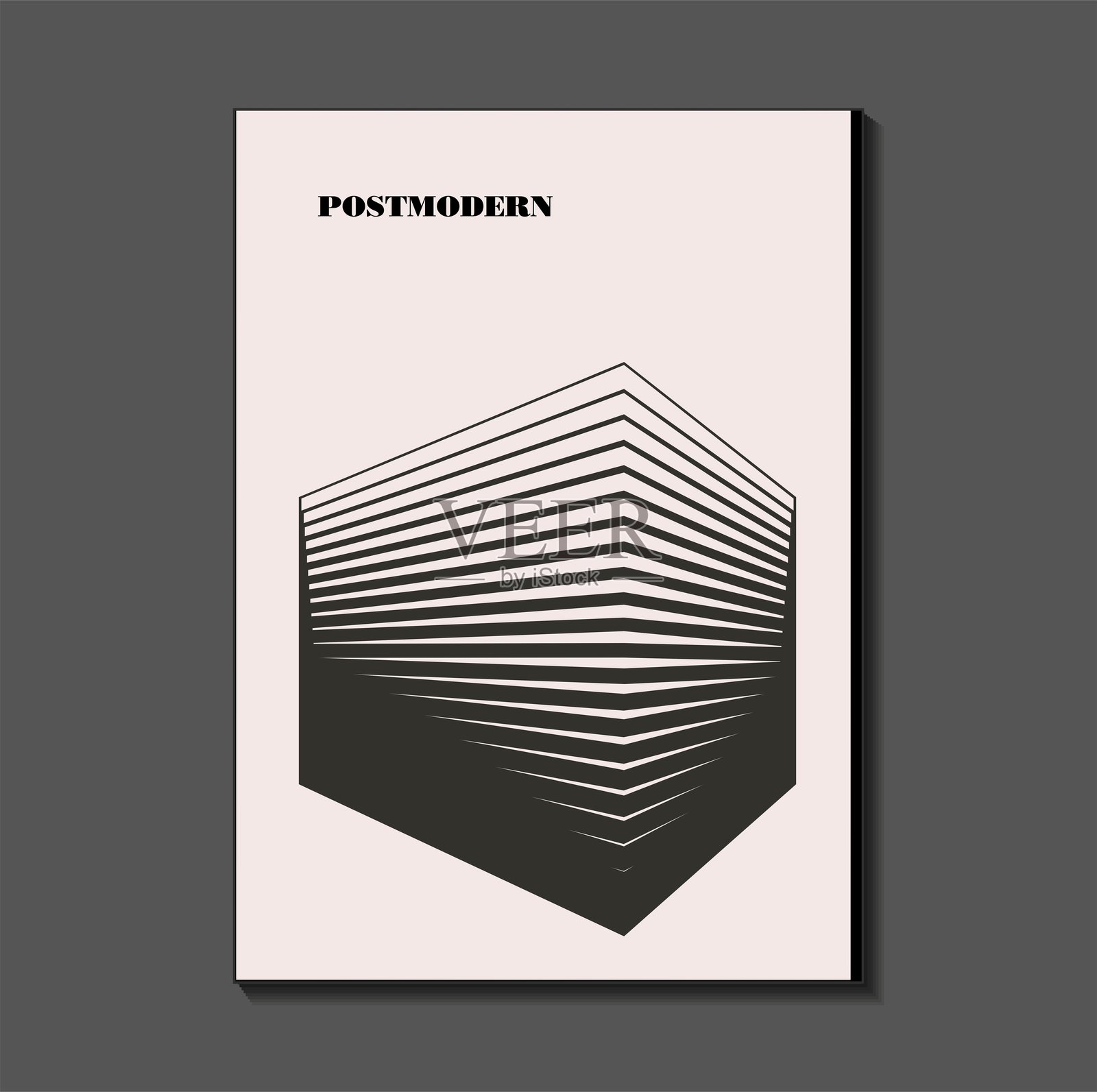 受后现代启发的海报，包含动态矢量抽象符号和大胆的几何形状，适用于网页背景、海报艺术设计、杂志封面、高科技印刷和封面艺术作品。插画图片素材